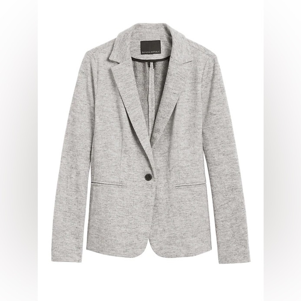 Banana Republic | Unstructured Wool Blend Knit Blazer, Gray, Size 0